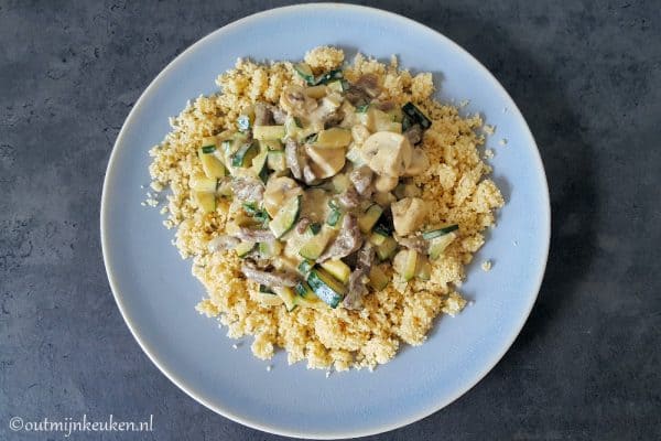 couscous met biefstuk en groente