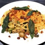 pasta met champignons, salie en chorizo kruim 3